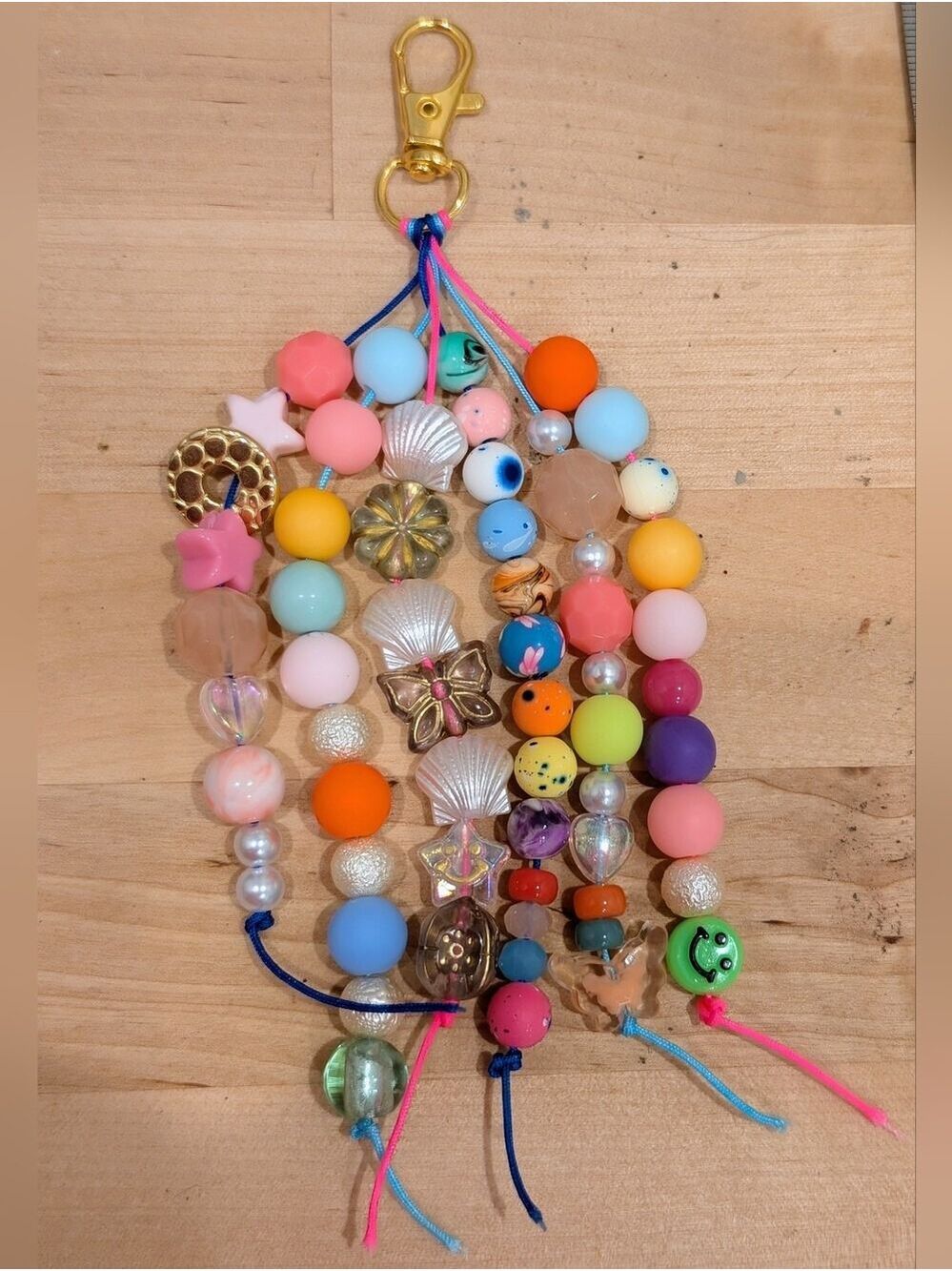 Multicolor Beaded Keychain - Fun Colorful Accessory